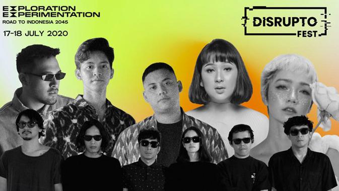 Poster Disrupto Fest 2020 yang menampilkan lineup entertainment